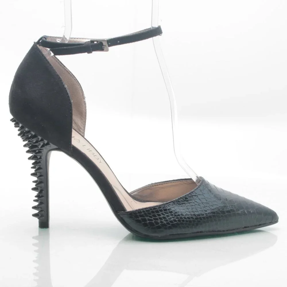 Sam & Libby D'Orsay Stiletto Heels Women 8 Faux Leather Pointed Toe - Picture 1 of 16
